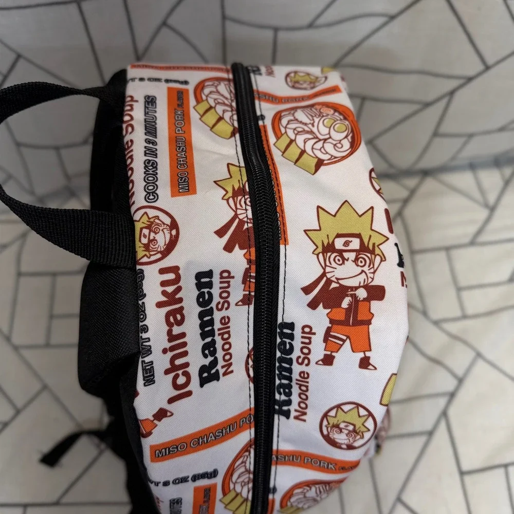 Naruto Shippuden Backpack OS White Ichiraku Ramen Noodle Soup Print Anime Bag